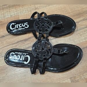 Circus by Sam Edelman Glossy Black Sandals 8.5